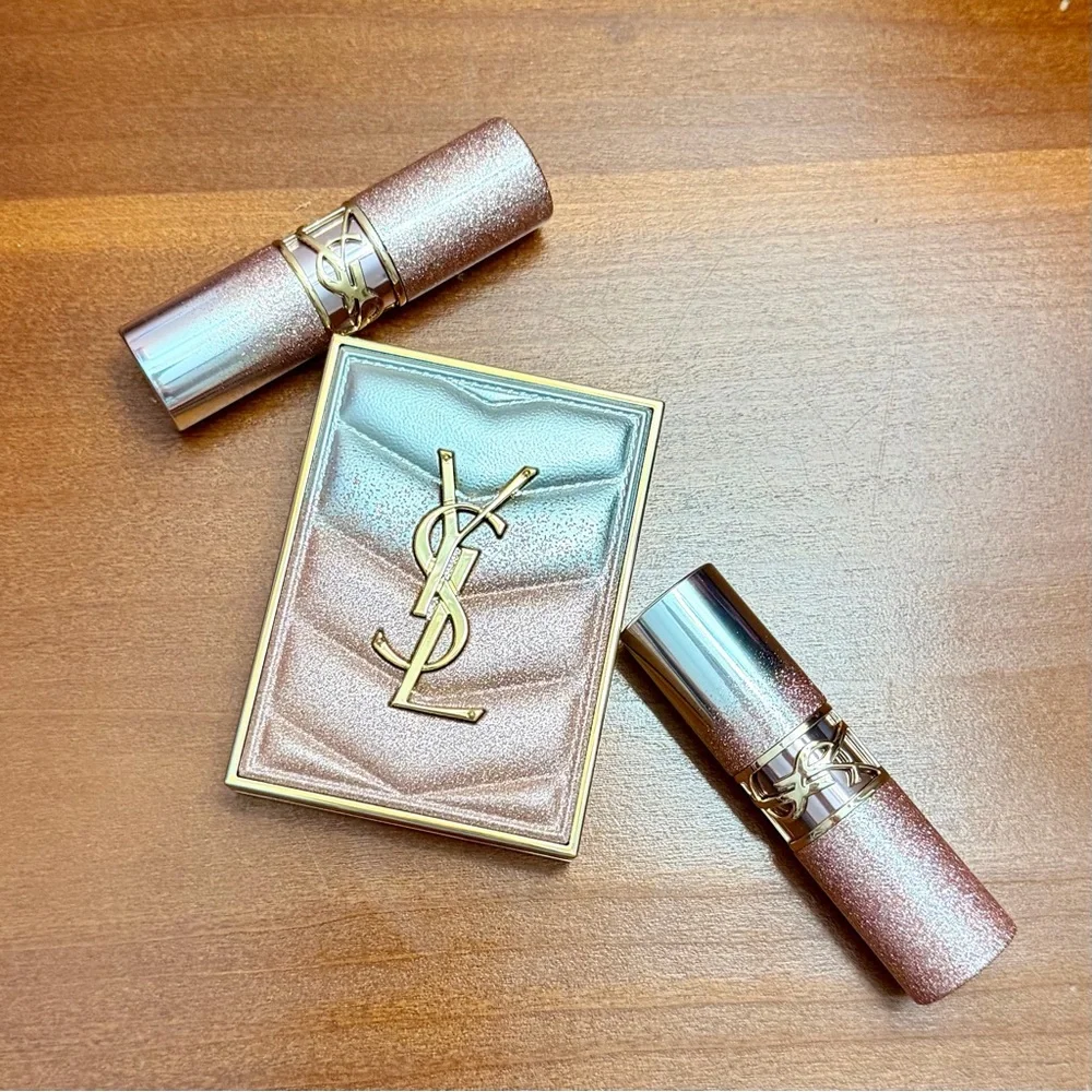 YSL VALENTINES EYESHADOW /  LIP  2026 - BRAND NEW - LIMITED EDITION PINK GLITTER